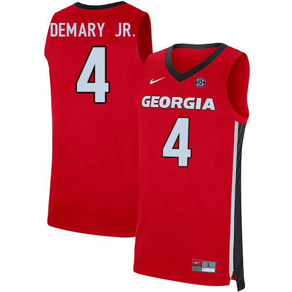 Men #4 Silas Demary Jr. Georgia Bulldogs College Basketball Jerseys Stitched Sale-Red